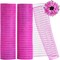 Hot Pink Decorative Mesh Ribbbon Rolls, Fabric Mesh with Foil